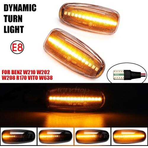 12V Dynamic Blinkers LED Side Light Turn Signal Side Marker Lamp Car Facelift For Mercedes-BENZ E-Class W210 C-Class W202 W208