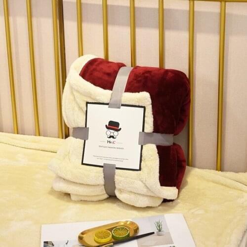 Simple Solid Color Flannel Sofa Blanket Warm Sleeping Tapestry Soft Plush Rugs for Bedroom Living Room Home Decor