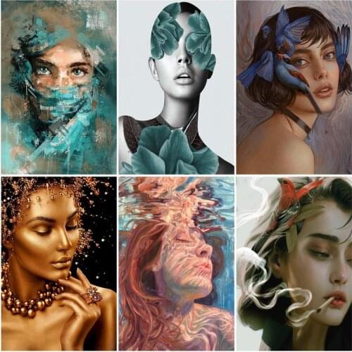 RUOPOTY 40x50cm Painting By Numbers DIY Gift For Adults Woman Paint By Number Canvas Drawing Figure Wall Decoration Home Artwork