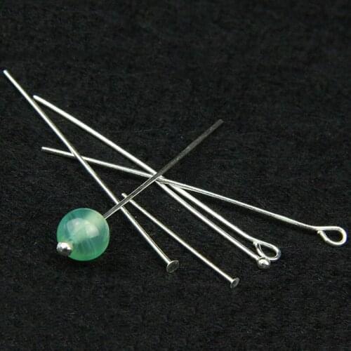925 Sterling Silver Ball Head Pins Needles 9 Eye pins T Shape Heads pins Beads Earring Jewelry Findings Ornament Jewelry Making