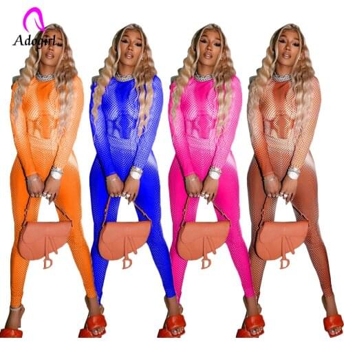 Polka Dot Women 2 Piece Set Long Sleeve Crop Top Skinny Leggings Matching Set 2021 Autumn Sexy Night Club Party Active Tracksuit