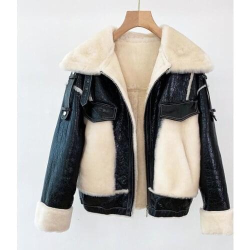 Fur Real Natural Coat Winter Womens Double-Face Fur Jacket High Quality Clothes Thick Warm Lamb Wool Locomotive Style