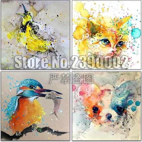 Animals 5d Diy Diamond Painting Watercolor cat bird Diamond Mosaic Diamond Embroidery Diamond Painting Cross Stitch Home Decor