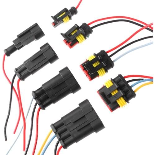 1 Sets/lots New 1/2/3/4/5/6 Pin Car Waterproof Electrical Connector HID Plug with Electrical Wire Cable Auto Truck Wire Harness