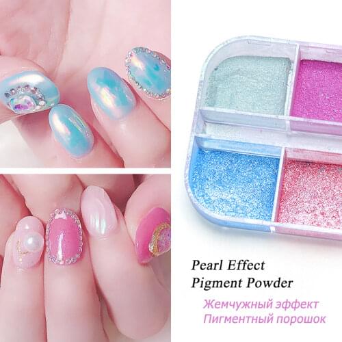 1 Box Chrome Nail Art Glitter Pigment Mirror Dipping Powder Super-fine Colorful Shimmer Pearl Powder Nail Decor Dust
