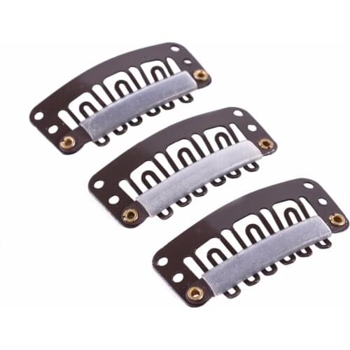 100Pcs 32mm U Shaped Wigs Clips With Silicone Back for Hair Extensions Accessories Tool