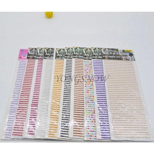 1040pcs/Paper 3mm Car Phone PC Diy Decal Art Diamond Bling Rhinestone Self Adhesive Scrapbooking Stickers For Bags Shoes