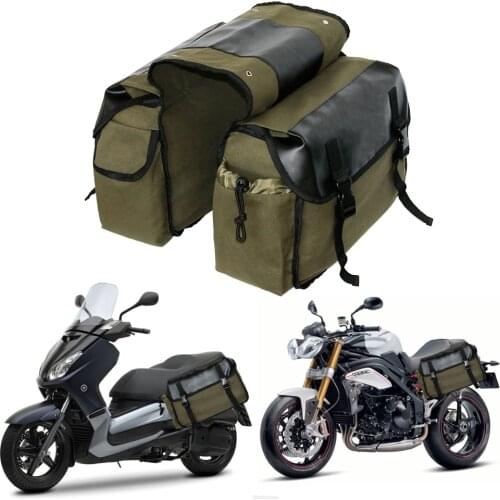 2021 New Upgrade Touring Motorbike Saddle Bag Motorcycle Canvas Panniers Box Side Tools Bag Pouch for Motorbike Retro Bag