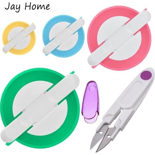 4 Sizes Pompom Maker Weaving Needle Craft DIY Wool Knitting Tools Yarn Ball Maker with Thread Cutter Scissors Sewing Accessories