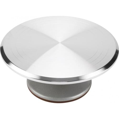 Aluminum + Silicon 12 Inch Rotating Turntable Cake Decorating Accessory Round Stand Revolving Pastry Baking Decor Tool Advanced