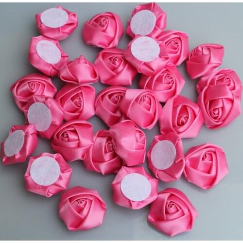 10Pieces/Bag Peach Size 3.5cm Satin Ribbon Rose Flower Silk Fabric Flowers Hand DIY Wedding Bouquet Girl Hair Cloth Accessories