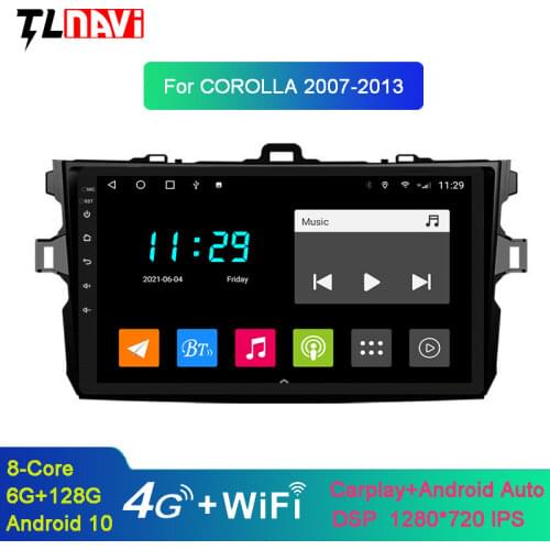 Android 10 Car Radio Multimedia Player For 1Toyota Corolla E140/150 2008 2009 2010 2011 2012 2013 Stereo GPS Navigation