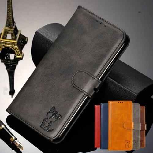 Cute Cat Print Leather Case For Samsung Galaxy A01 A11 A21 A41 A51 A71 A81 A91 S8 S9 S10 S20 Plus Note10 Plus Stand Flip Cover