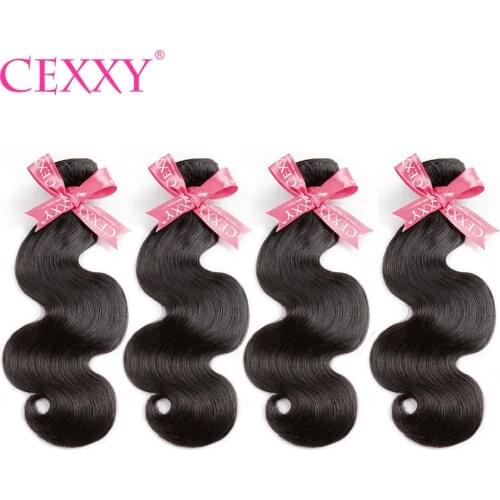 CEXXY Human Hair Bundles Body Wave 4 Bundles/lot Brazilian Virgin Hair Natural Color Free Shipping