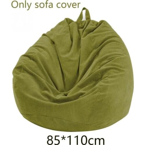Lazy Sofa Soft Corduroy Bedroom Without Filler Bean Bag Cover Lounger Stuffed Storage Couch Home Decor Adults Kids Living Room