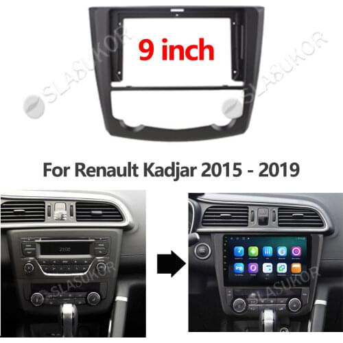 For Renault Kadjar 2015 2016 2017- 2019 Fascias DVD Frame Din 9 Inch Player Dashboard Adaptor Refitting Facia Panel Canbus Cable