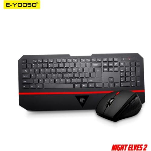 E-YOOSO E-760 USB Mute slim Membrane Keyboard mouse combos 104 keys 1600DPI Mice Set wireless for home office computer PC laptop
