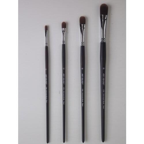 ArtSecret 3700FB Oil&Acrylic Brush Stainless Steel Ferrule Black Wood Rod Synthetic Hair Would Not Falling Out Art Supplies Tool