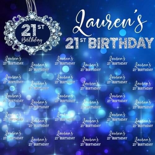 Custom Sparkly Diamond Sparkly 21ST Birthday Bokeh photo backdrop High quality Computer print party background