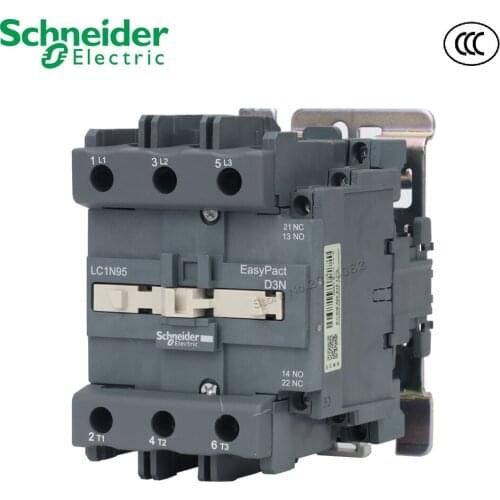 95A AC Contactor 45KW-380V 50Hz 3P Coil Voltage AC 24V 36V 48V 110V 220V 380V 3NO 1NO+1NC LC1N AC3 Contactor Schneider LC1N95M5N