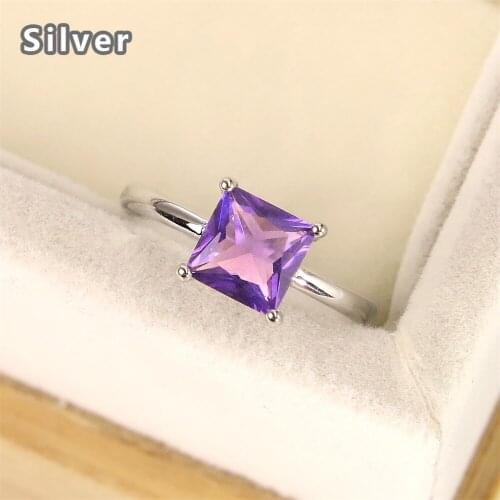 Best-selling Europe and the United States fashion s925 pure silver engagement ring zircon ms purple gem crystal jewelry gifts