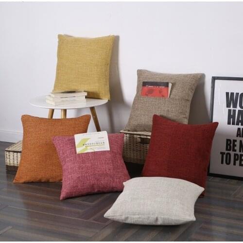 No Core Linen Plain Office European Pillowcase Cushion Home Envelope Pocket Throw Pillows Covers Decorative