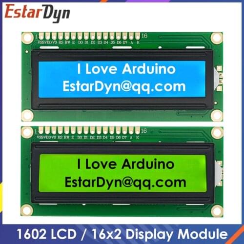 LCD1602 1602 Module Green Screen 16x2 Character LCD Display Module.1602 5V Green Screen And White code for arduino