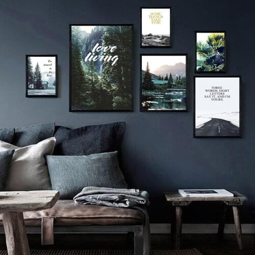 Canvas Painting Forest Mountain Landscape Minimalist Wall Art Nordic Modern Posters Prints Wall Pictures Living Room Decoration