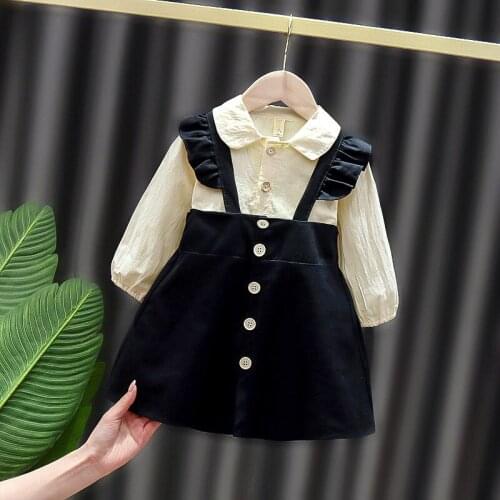 Infant Girl Casual Party Dresses Newborn Baby Blouses And Suspenders Dress Costumes Bebes Princess Cute Clothing For 0-2 Years