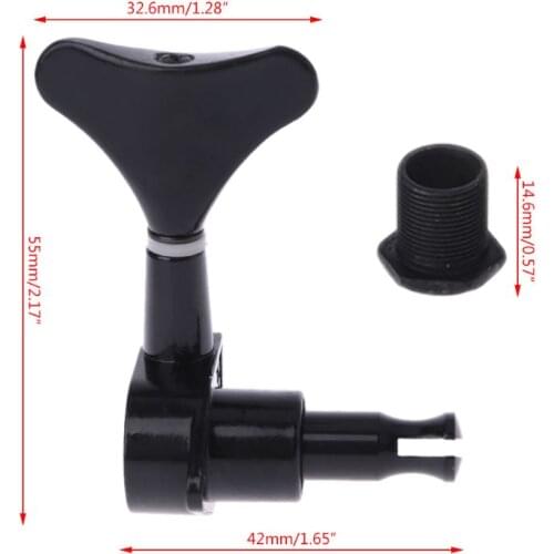 Y1UC New Guitar Sealed Tuners Tuning Pegs Machine Heads 2R2L For 4 String Bass Black