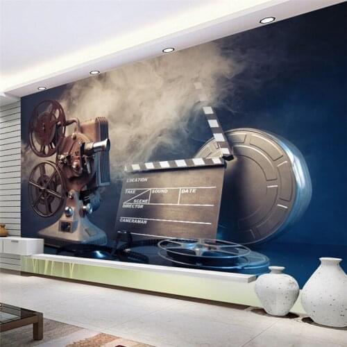 Beibehang custom Movie player wallpapers for living room decoration wall papers home decor pastoral 3d cinema tv background