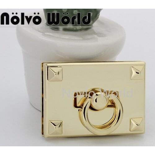 10-30sets 50*35mm light gold large size square shape high quality flip lock for lady bag chain purse hardware