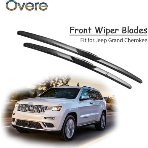 Overe 1Set Rubber Car Front Wiper Blade Kit For Jeep Grand Cherokee WJ WK WK2 2018 2017 -2000 Original replace Accessories