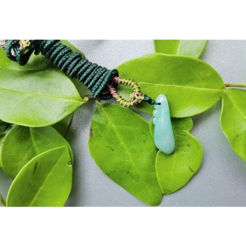 Natural Jade Fu Melon Jadeite Emerald Necklace Carved Charm Jewellery Fashion Amulet for Men Women Lucky Gifts