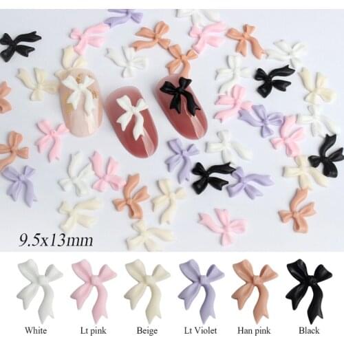 Resin Flat back Bow knot style 9.5x13mm 30/100pcs Nail Art Rhinestones DIY Polish Manicure Art Decorations