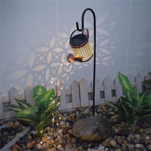 Watering Can Solar Garden Landscape Path LED String Lights Yard Stake With Planter For Yard Lawn Art Outdoor Home Decorations