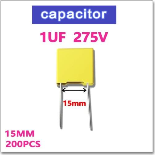JASNPROSMA 1UF 200PCS Safety Capacitor X2 275VAC Pitch 15mm 1000NF 105 10% K 275V 105K
