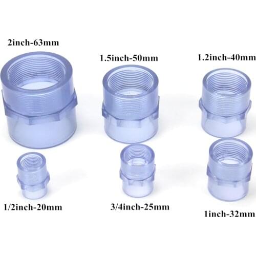 PVC transparent outer wire directly UPVC transparent pipe outer tooth joint outer thread adhesive plastic water supply pipe 1Pcs