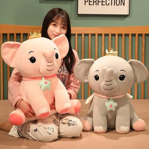 Hot 1pc 35-65cm Cute Angel Elephant Plush Toys Cartoon Sleeping Stuffed Pillow Doll Soft Cushion Bolster Birthday Gift for Kids