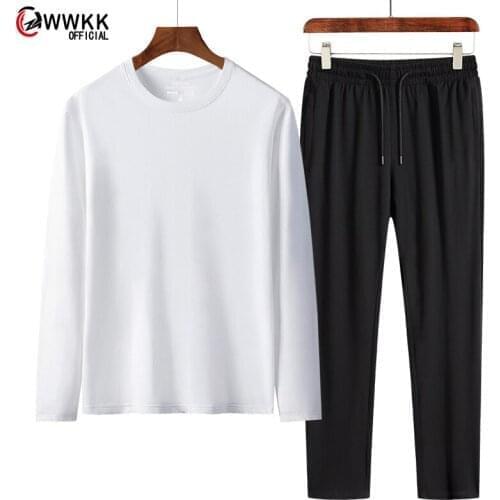 WWKK Spring Men Tracksuits Solid Color Sportswear Autumn Mens Sets Jacket + Pants Casual Tracksuit Male Gyms Sweatshirt Outdoor