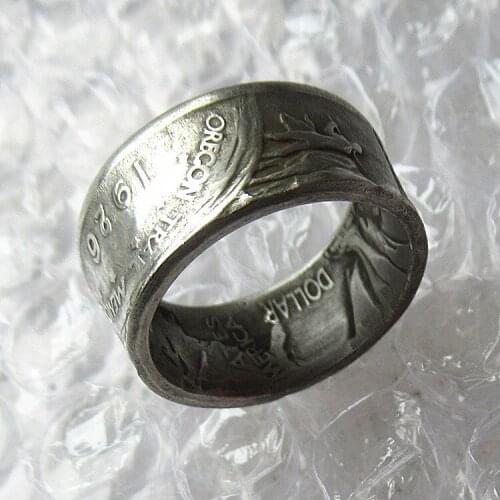 US 1926S Oregon Half Dollar Coin Ring Silver Plated In Sizes 7-12
