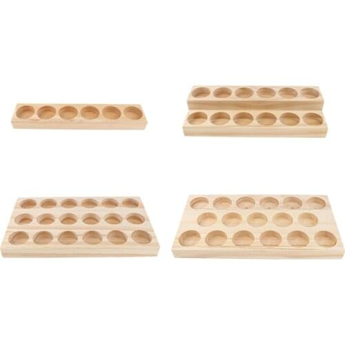 Premium Wood Essential Oil Displaying Rack DOUBLE LAYERS Organizer for 6/12/18 pcs 15ml Bottles Aromatherapy Perfume Rack Holder