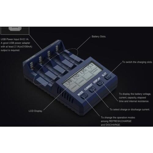 Original SKYRC NC1500 AA/AAA Battery Smart Intelligent 4 Slots LCD Display Fast charging charger NiMH Batteries Discharge