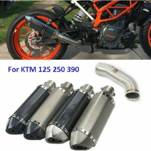 Motorcycle Exhaust System Slip On For 125 250 390 DUKE 125 250 390 RC390 2017 2018 Mid Link Pipe Full Pipe Silencer Pipe