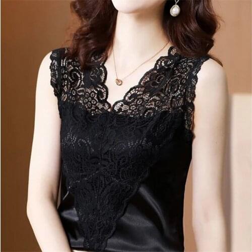 Plus Size Street Women Lace Tops Sexy See Through Vest Sling Tops Sleeveless Femme Club Mesh Tank Top Female 2021 Summer