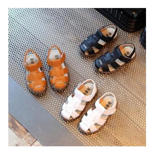 100% Soft Leather Child Casual Sandals Summer New Boys Girls Beach Shoes Kids Sport Sandals Baby Toddler Shoes