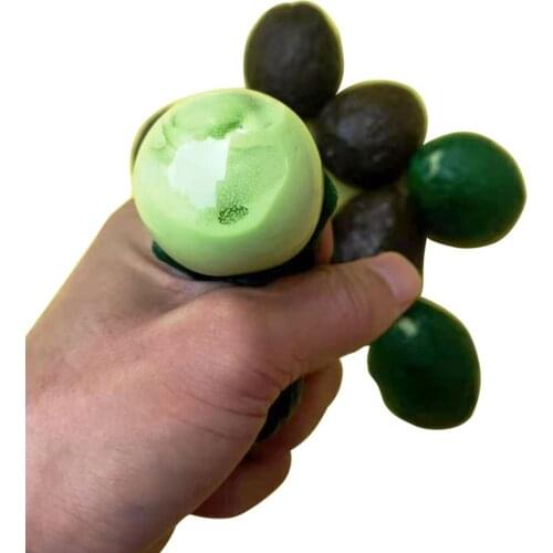 12PCS Avocado Pinch Toy Decompression Stress Relief Fun Toy Fruits Funny Toys Fidget Toys For Children Toys
