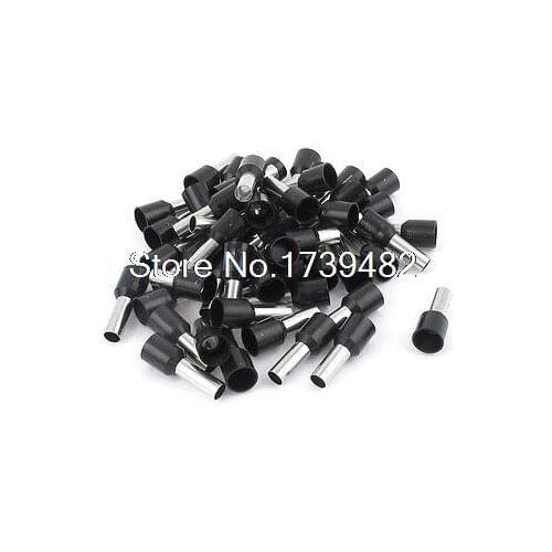 50 Pcs Insulated Ferrule Cord End Terminal Wire Connector Black E10-12 8AWG