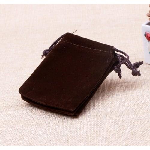 50pcs/lot Coffee brown Color Velvet Bags 9x12cm Pouches Jewelry/MP3 Packing Bags Christmas/Candy/Wedding Gift Bags Free Shipping
