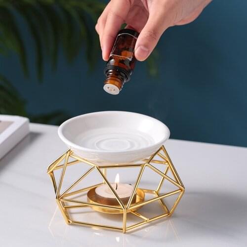 Geometric Fragrance Essential Oil Burner Incense Aroma Diffuser Warmer Spa Living Room Decor Aromatherapy Durable